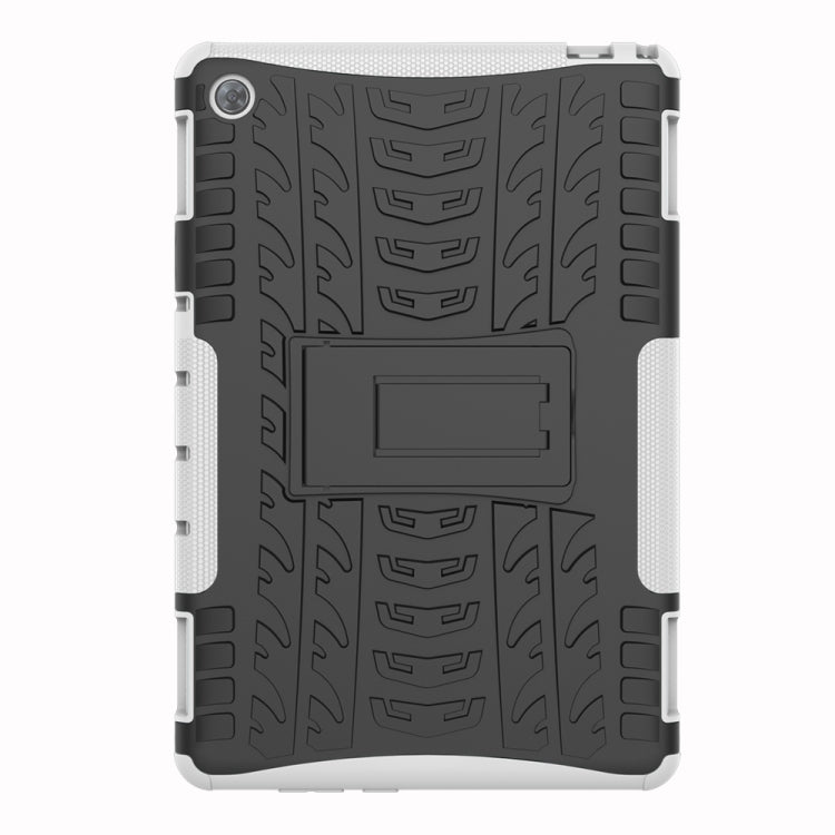 For Huawei MediaPad M5 Lite 10.1 inch Tire Texture Shockproof TPU+PC Protective Case with Holder