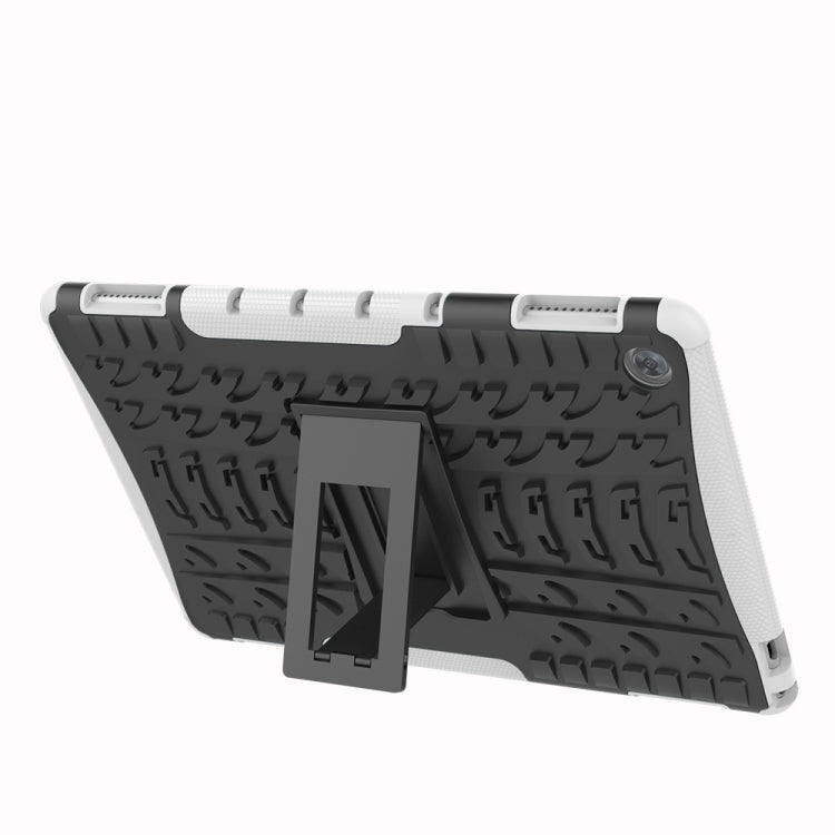 For Huawei MediaPad M5 Lite 10.1 inch Tire Texture Shockproof TPU+PC Protective Case with Holder