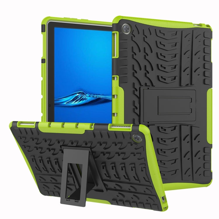For Huawei MediaPad M5 Lite 10.1 inch Tire Texture Shockproof TPU+PC Protective Case with Holder