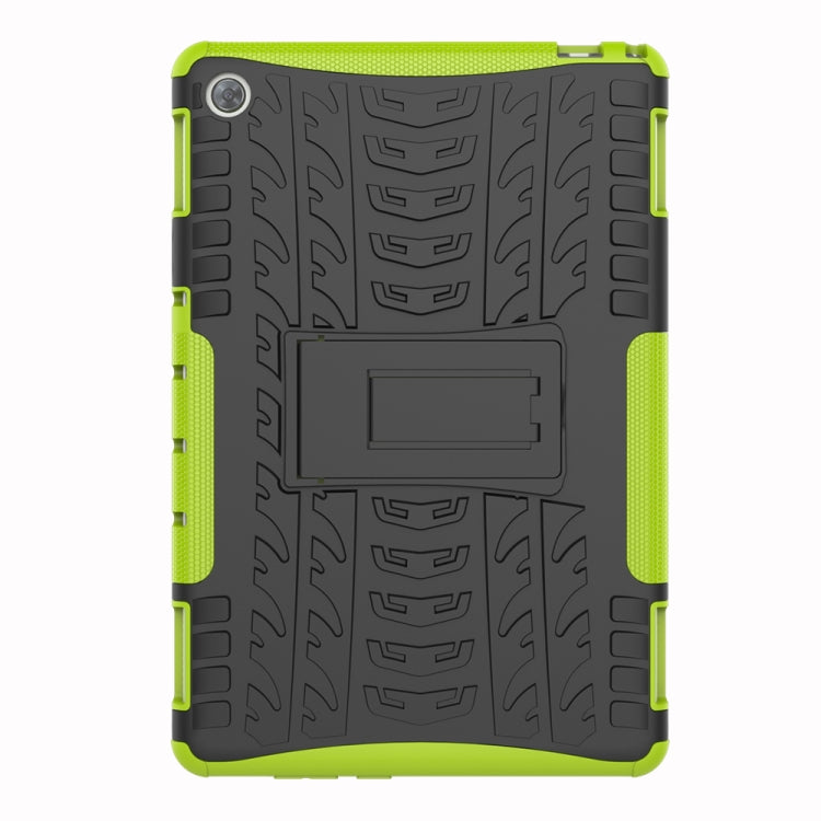 For Huawei MediaPad M5 Lite 10.1 inch Tire Texture Shockproof TPU+PC Protective Case with Holder