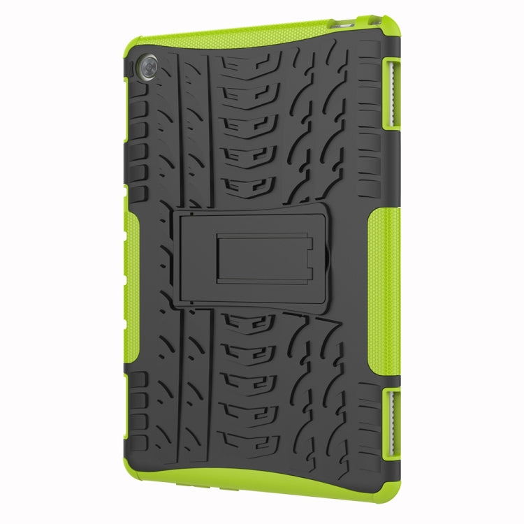 For Huawei MediaPad M5 Lite 10.1 inch Tire Texture Shockproof TPU+PC Protective Case with Holder
