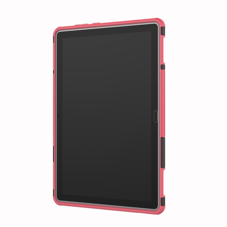For Huawei MediaPad M5 Lite 10.1 inch Tire Texture Shockproof TPU+PC Protective Case with Holder