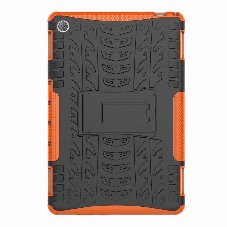 For Huawei MediaPad M5 Lite 10.1 inch Tire Texture Shockproof TPU+PC Protective Case with Holder