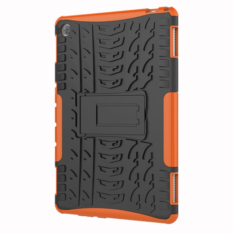 For Huawei MediaPad M5 Lite 10.1 inch Tire Texture Shockproof TPU+PC Protective Case with Holder