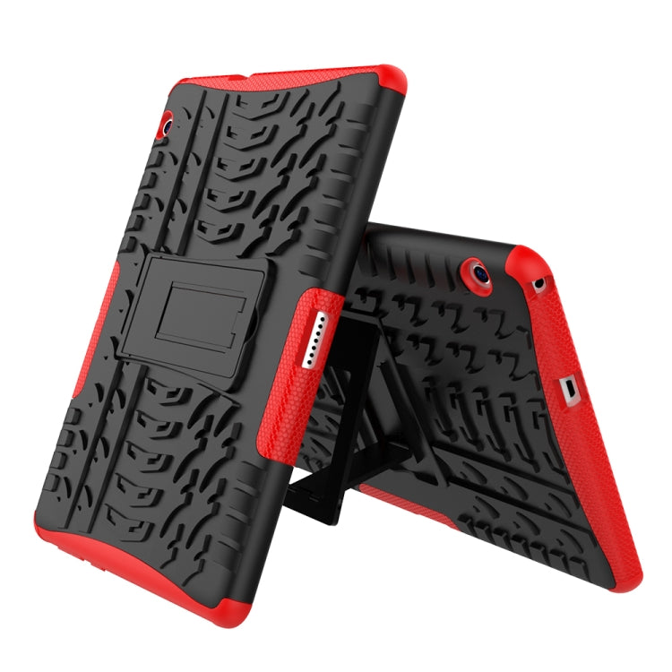 For Huawei MediaPad T3 10 Tire Texture Shockproof TPU+PC Protective Case with Holder