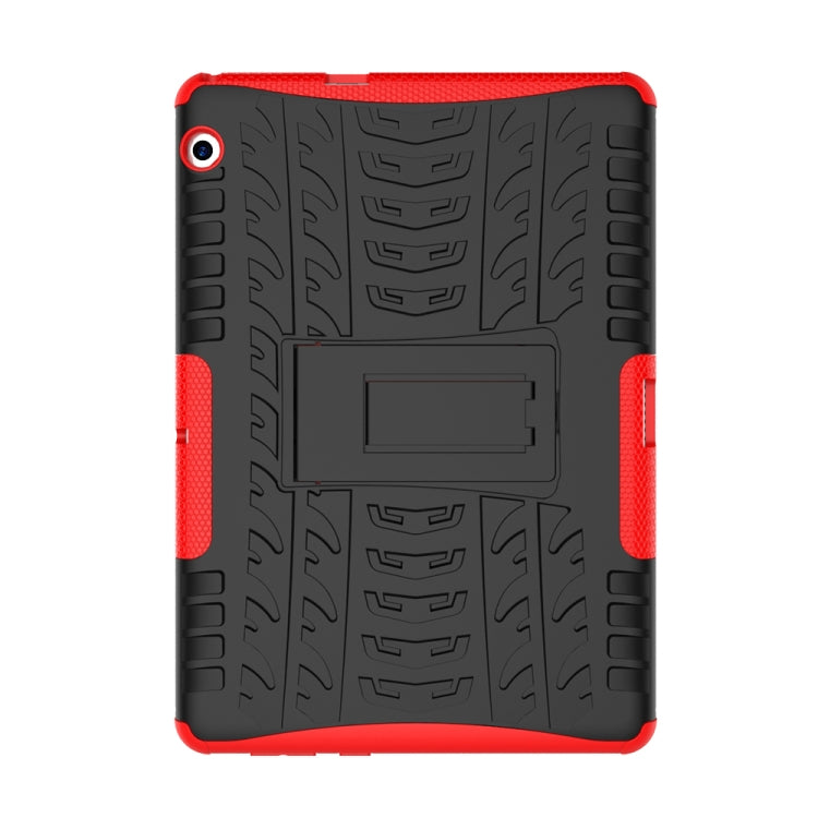 For Huawei MediaPad T3 10 Tire Texture Shockproof TPU+PC Protective Case with Holder