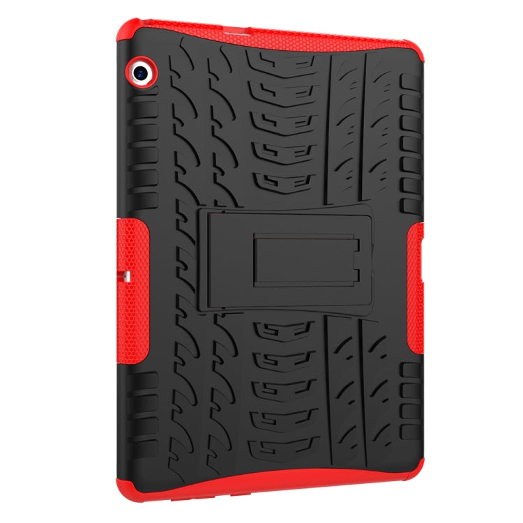 For Huawei MediaPad T3 10 Tire Texture Shockproof TPU+PC Protective Case with Holder