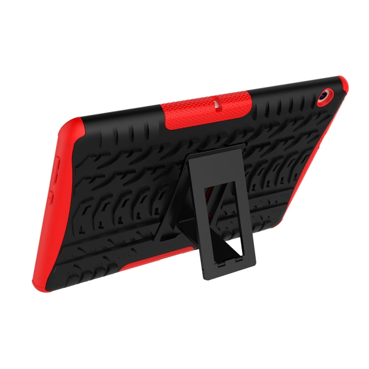 For Huawei MediaPad T3 10 Tire Texture Shockproof TPU+PC Protective Case with Holder