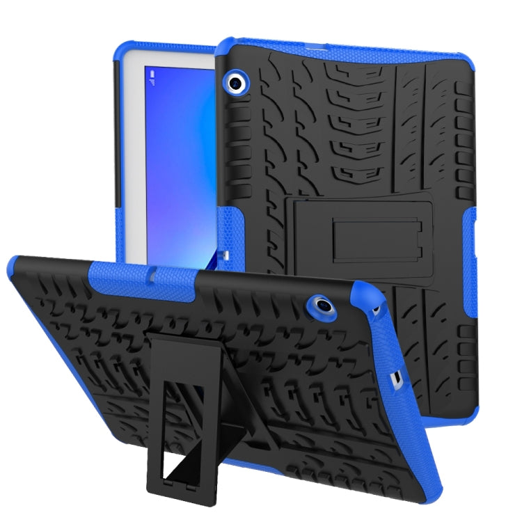 For Huawei MediaPad T3 10 Tire Texture Shockproof TPU+PC Protective Case with Holder