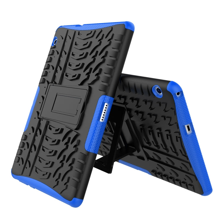 For Huawei MediaPad T3 10 Tire Texture Shockproof TPU+PC Protective Case with Holder