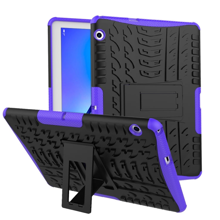 For Huawei MediaPad T3 10 Tire Texture Shockproof TPU+PC Protective Case with Holder