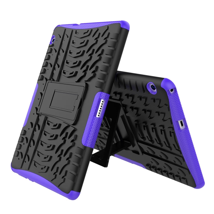 For Huawei MediaPad T3 10 Tire Texture Shockproof TPU+PC Protective Case with Holder