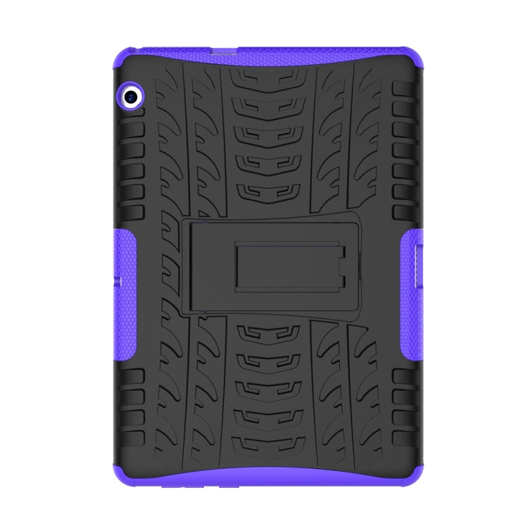 For Huawei MediaPad T3 10 Tire Texture Shockproof TPU+PC Protective Case with Holder