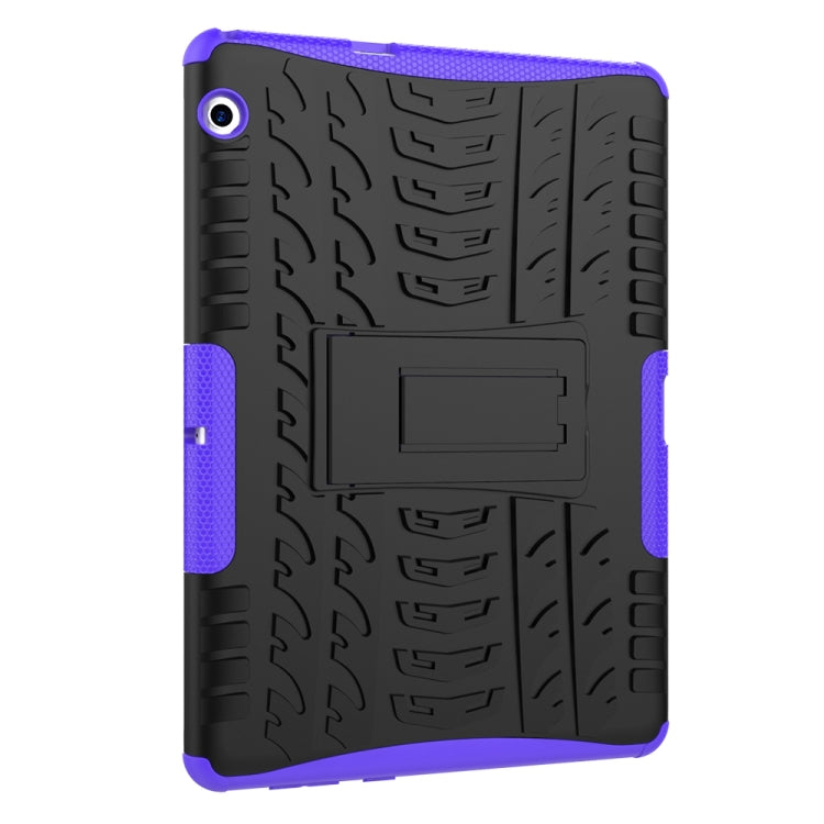 For Huawei MediaPad T3 10 Tire Texture Shockproof TPU+PC Protective Case with Holder