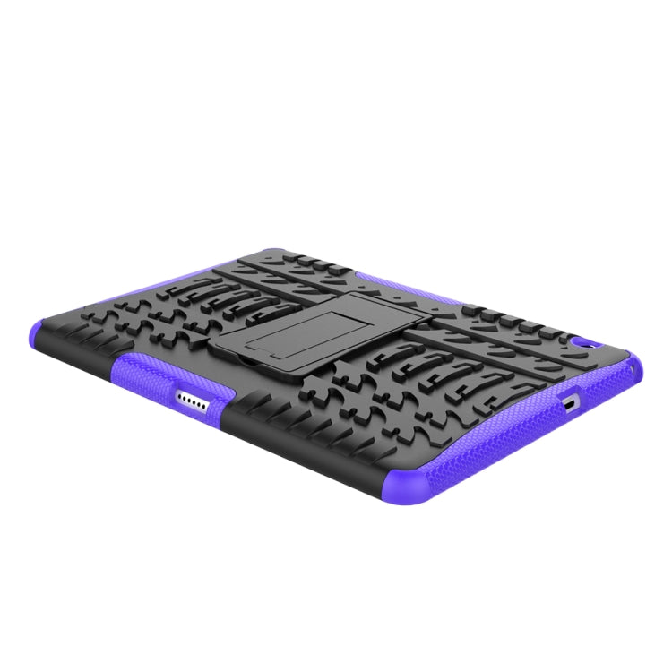 For Huawei MediaPad T3 10 Tire Texture Shockproof TPU+PC Protective Case with Holder