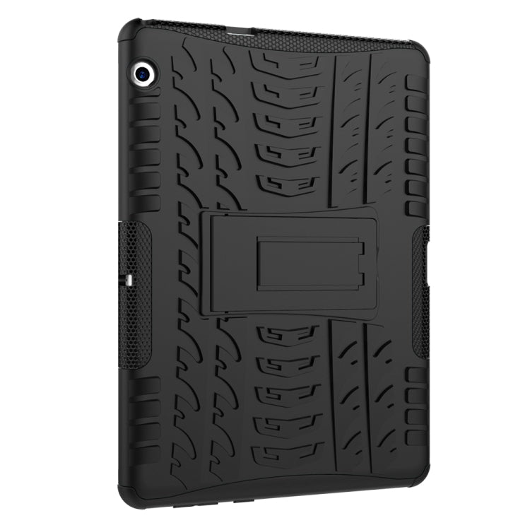 For Huawei MediaPad T3 10 Tire Texture Shockproof TPU+PC Protective Case with Holder