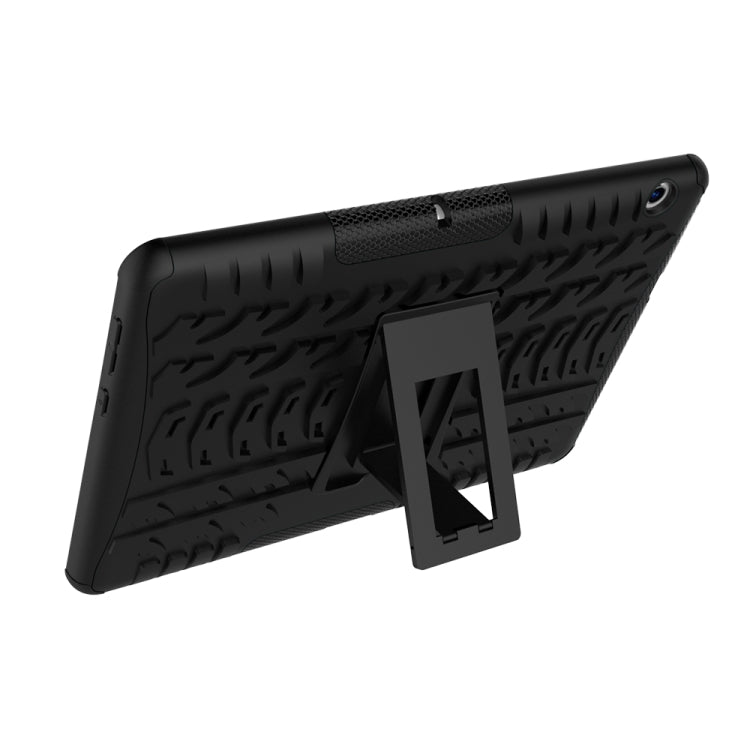 For Huawei MediaPad T3 10 Tire Texture Shockproof TPU+PC Protective Case with Holder