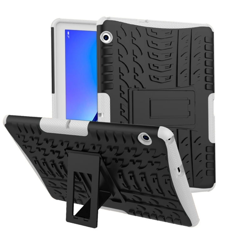 For Huawei MediaPad T3 10 Tire Texture Shockproof TPU+PC Protective Case with Holder