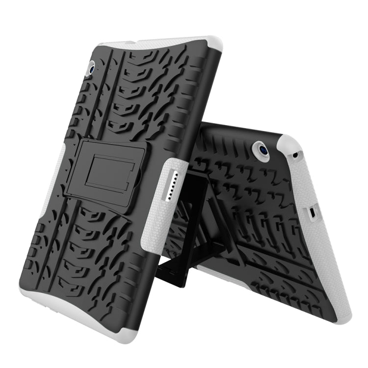 For Huawei MediaPad T3 10 Tire Texture Shockproof TPU+PC Protective Case with Holder