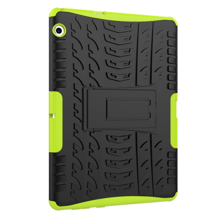 For Huawei MediaPad T3 10 Tire Texture Shockproof TPU+PC Protective Case with Holder