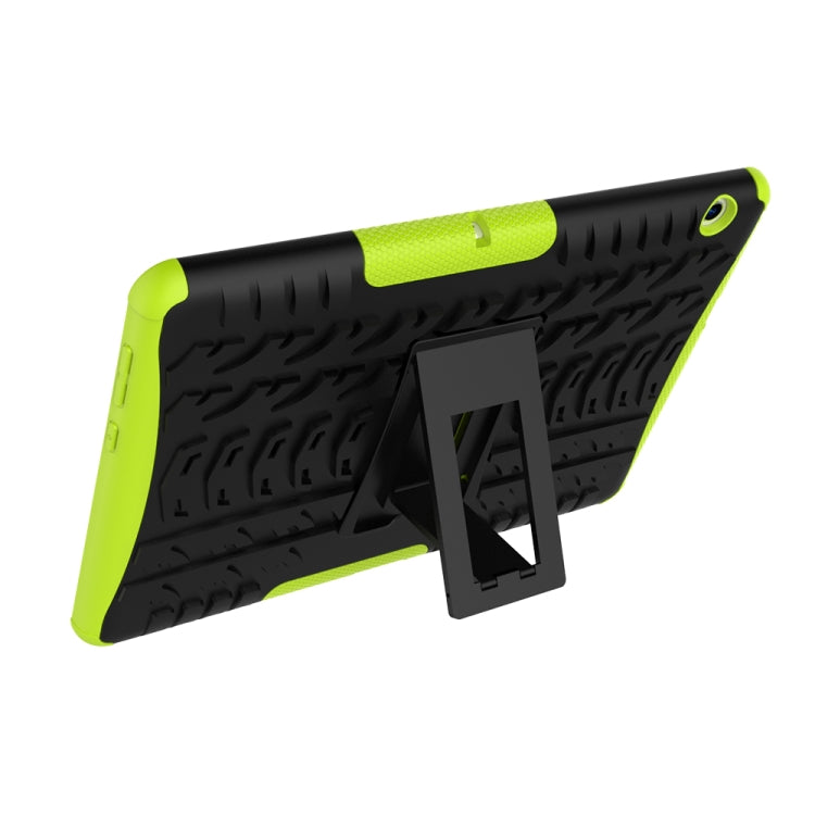 For Huawei MediaPad T3 10 Tire Texture Shockproof TPU+PC Protective Case with Holder