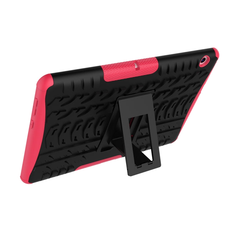 For Huawei MediaPad T3 10 Tire Texture Shockproof TPU+PC Protective Case with Holder