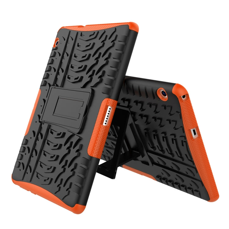 For Huawei MediaPad T3 10 Tire Texture Shockproof TPU+PC Protective Case with Holder