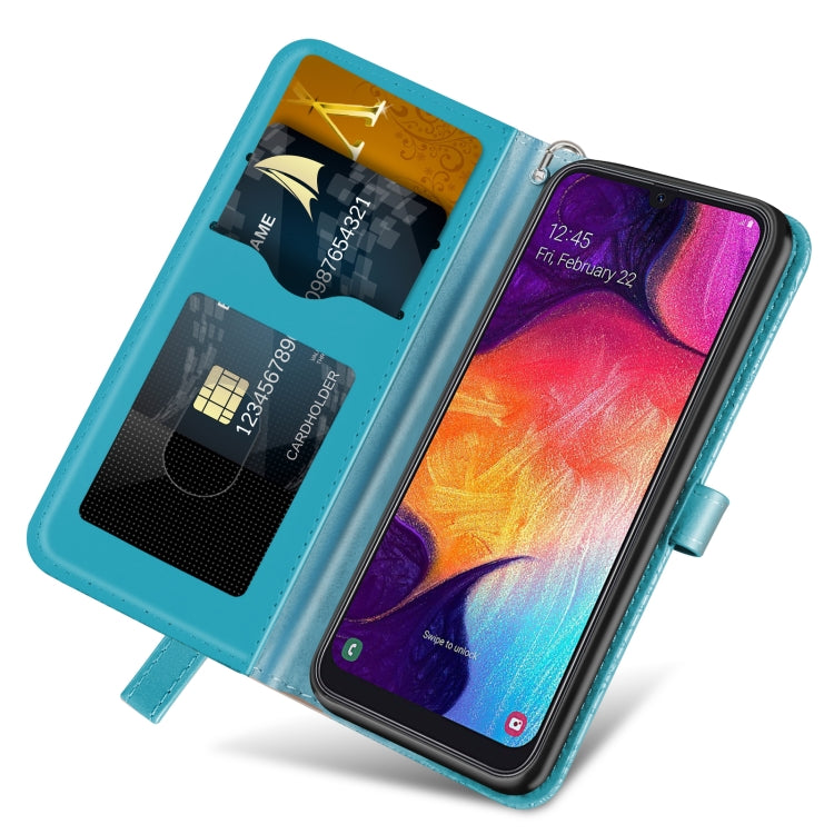 For Samsung Galaxy A50 Life of Tree Embossing Pattern Horizontal Flip Leather Case with Holder & Card Slot & Wallet & Photo Frame & Lanyard