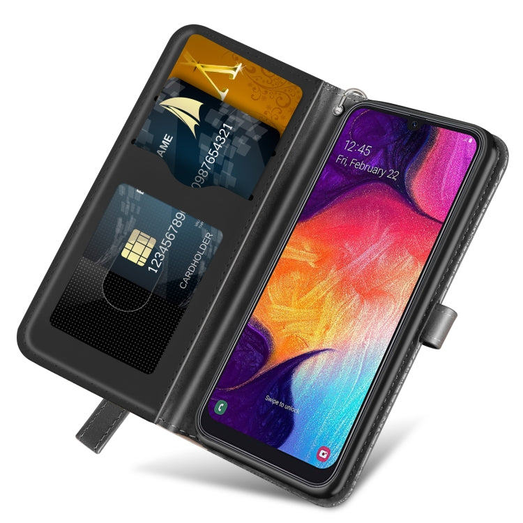 For Samsung Galaxy A50 Life of Tree Embossing Pattern Horizontal Flip Leather Case with Holder & Card Slot & Wallet & Photo Frame & Lanyard