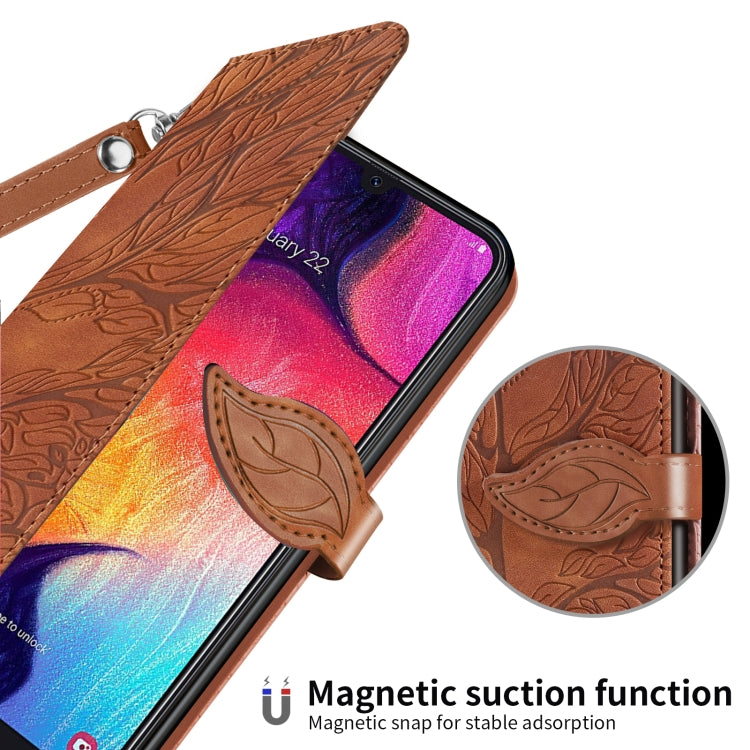 For Samsung Galaxy A50 Life of Tree Embossing Pattern Horizontal Flip Leather Case with Holder & Card Slot & Wallet & Photo Frame & Lanyard