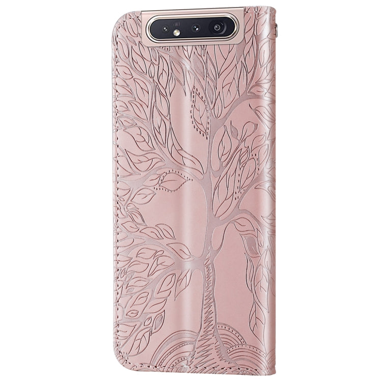 For Samsung Galaxy A80 / A90 Life of Tree Embossing Pattern Horizontal Flip Leather Case with Holder & Card Slot & Wallet & Photo Frame & Lanyard