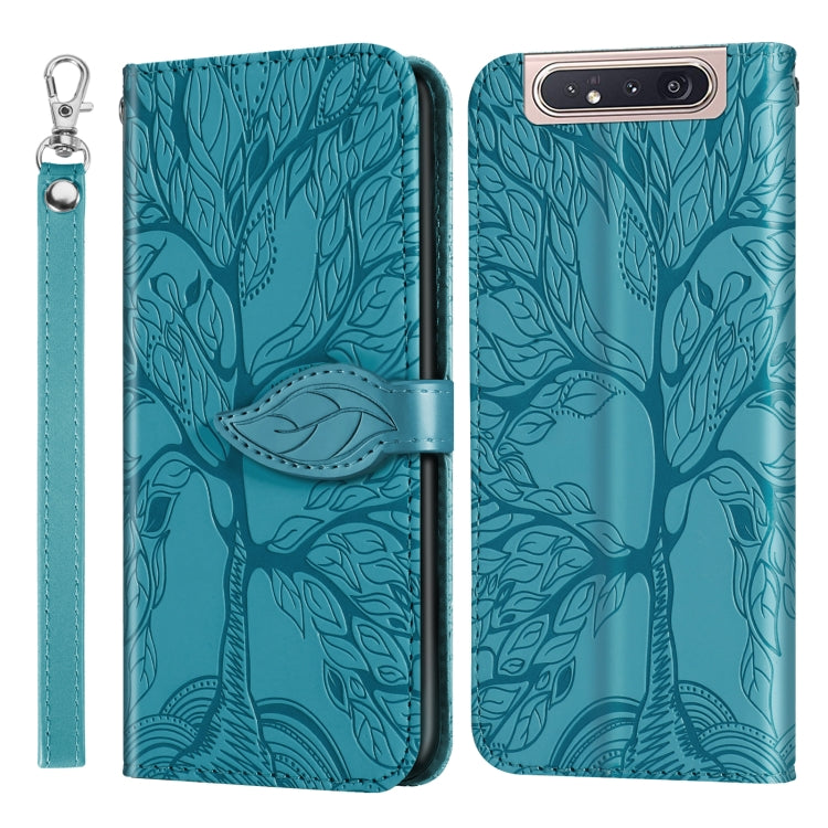 For Samsung Galaxy A80 / A90 Life of Tree Embossing Pattern Horizontal Flip Leather Case with Holder & Card Slot & Wallet & Photo Frame & Lanyard