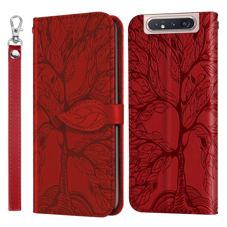 For Samsung Galaxy A80 / A90 Life of Tree Embossing Pattern Horizontal Flip Leather Case with Holder & Card Slot & Wallet & Photo Frame & Lanyard