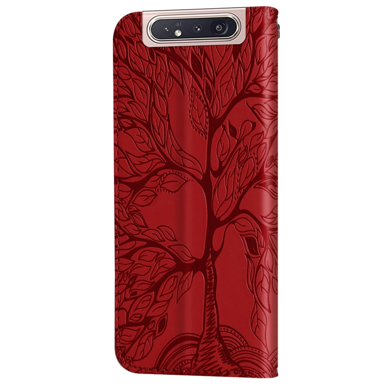 For Samsung Galaxy A80 / A90 Life of Tree Embossing Pattern Horizontal Flip Leather Case with Holder & Card Slot & Wallet & Photo Frame & Lanyard