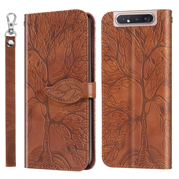 For Samsung Galaxy A80 / A90 Life of Tree Embossing Pattern Horizontal Flip Leather Case with Holder & Card Slot & Wallet & Photo Frame & Lanyard