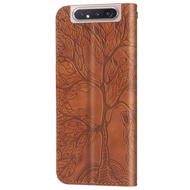 For Samsung Galaxy A80 / A90 Life of Tree Embossing Pattern Horizontal Flip Leather Case with Holder & Card Slot & Wallet & Photo Frame & Lanyard