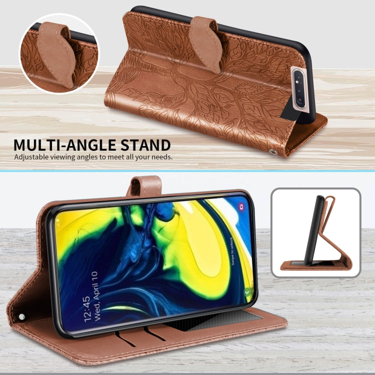 For Samsung Galaxy A80 / A90 Life of Tree Embossing Pattern Horizontal Flip Leather Case with Holder & Card Slot & Wallet & Photo Frame & Lanyard