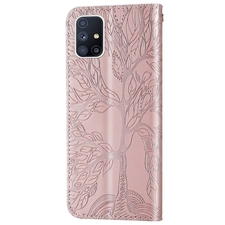 For Samsung Galaxy M51 (Side Fingerprint) Life of Tree Embossing Pattern Horizontal Flip Leather Case with Holder & Card Slot & Wallet & Photo Frame & Lanyard