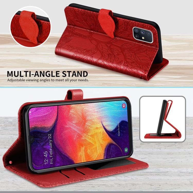For Samsung Galaxy M51 (Side Fingerprint) Life of Tree Embossing Pattern Horizontal Flip Leather Case with Holder & Card Slot & Wallet & Photo Frame & Lanyard