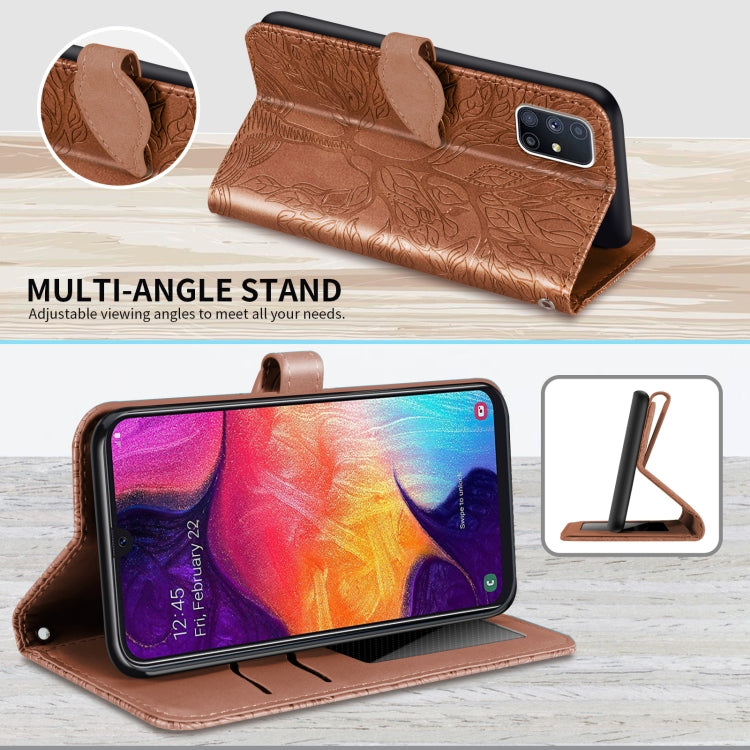 For Samsung Galaxy M51 (Side Fingerprint) Life of Tree Embossing Pattern Horizontal Flip Leather Case with Holder & Card Slot & Wallet & Photo Frame & Lanyard