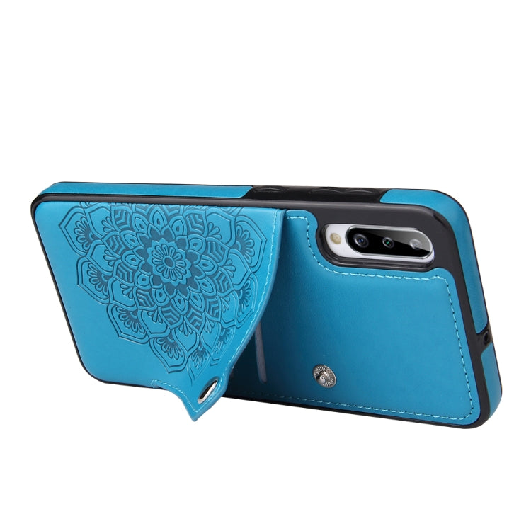 For Samsung Galaxy A50 Embossed Pattern PU + TPU Protective Case with Holder & Wallet & Card Slots