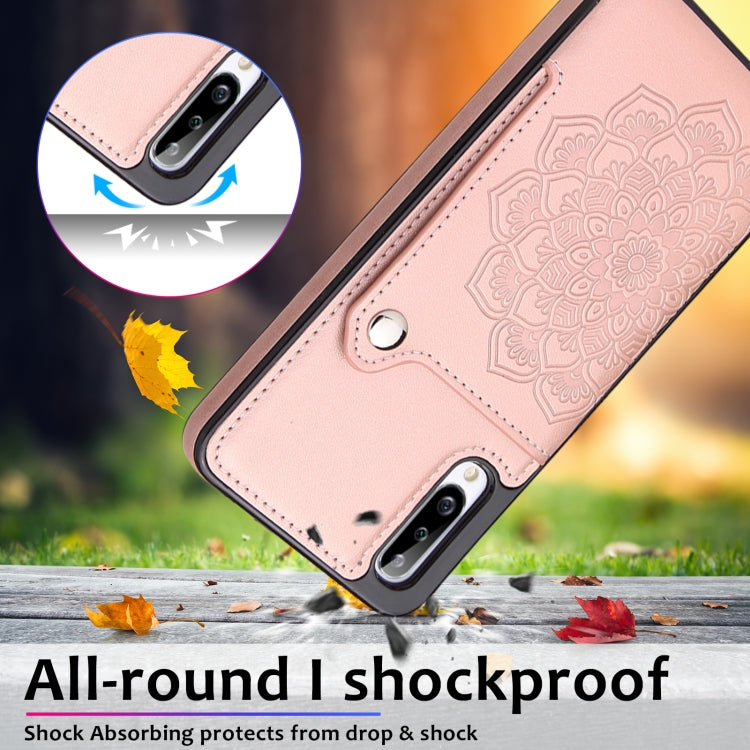 For Samsung Galaxy A70 Embossed Pattern PU + TPU Protective Case with Holder & Wallet & Card Slots