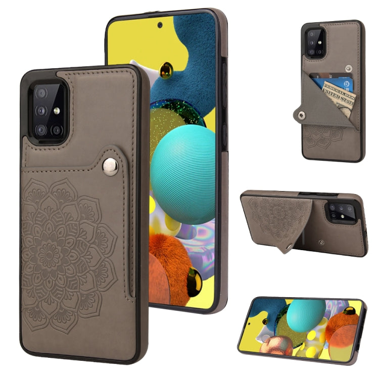 For Samsung Galaxy A71 Embossed Pattern PU + TPU Protective Case with Holder & Wallet & Card Slots