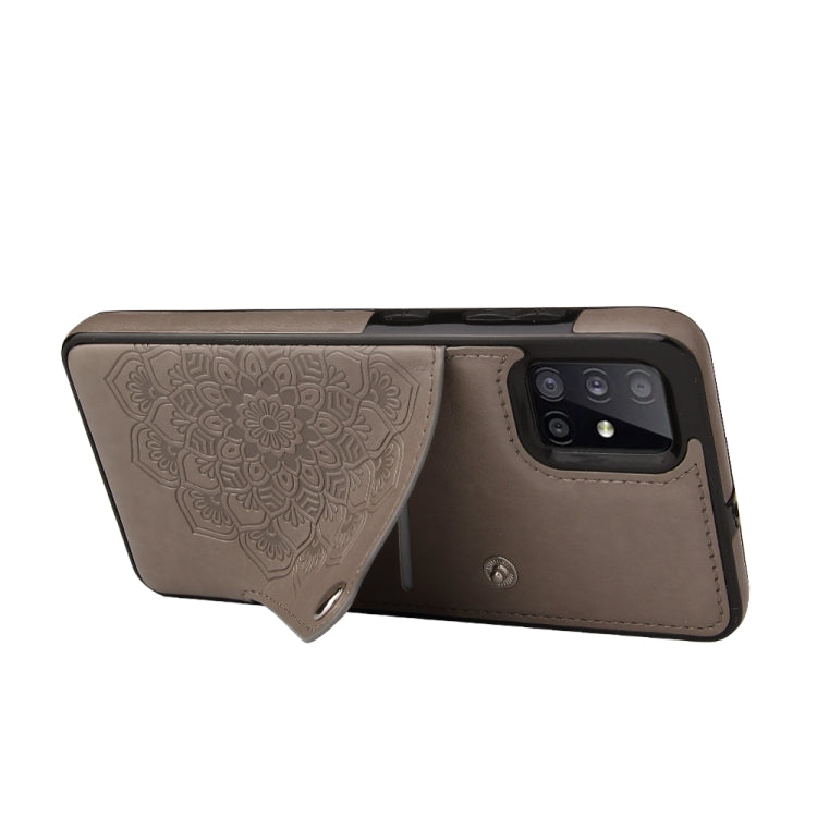 For Samsung Galaxy A71 Embossed Pattern PU + TPU Protective Case with Holder & Wallet & Card Slots