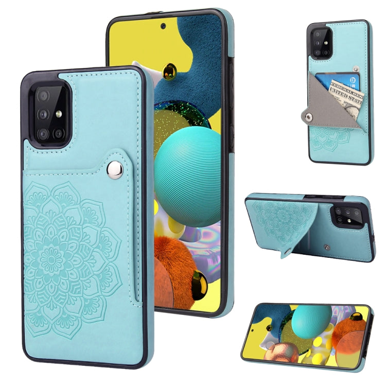For Samsung Galaxy A71 Embossed Pattern PU + TPU Protective Case with Holder & Wallet & Card Slots