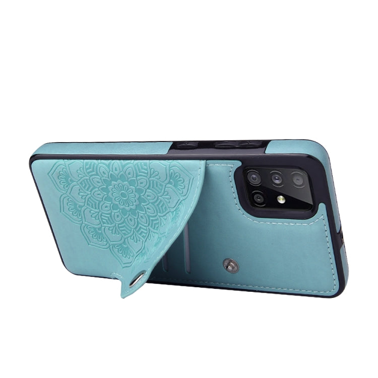 For Samsung Galaxy A71 Embossed Pattern PU + TPU Protective Case with Holder & Wallet & Card Slots