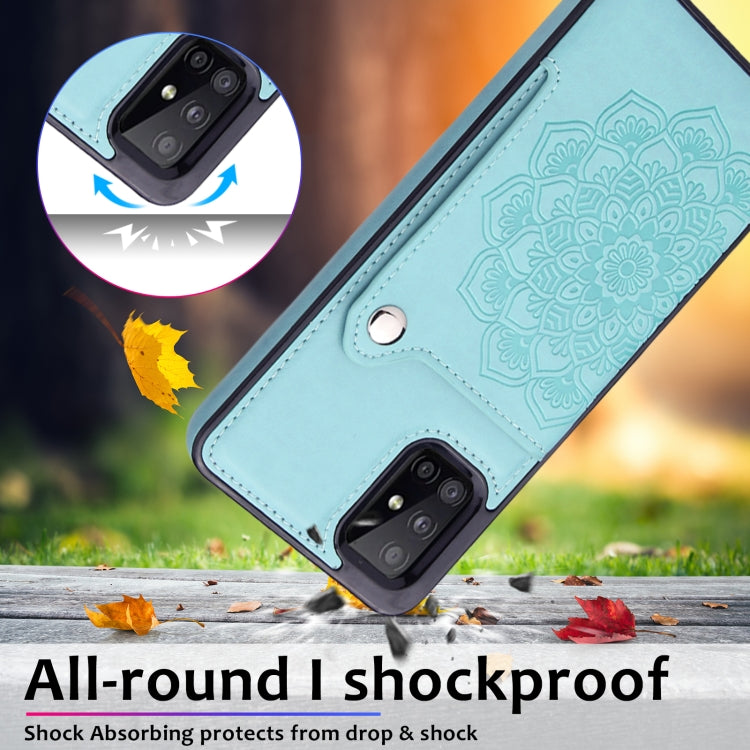 For Samsung Galaxy A71 Embossed Pattern PU + TPU Protective Case with Holder & Wallet & Card Slots