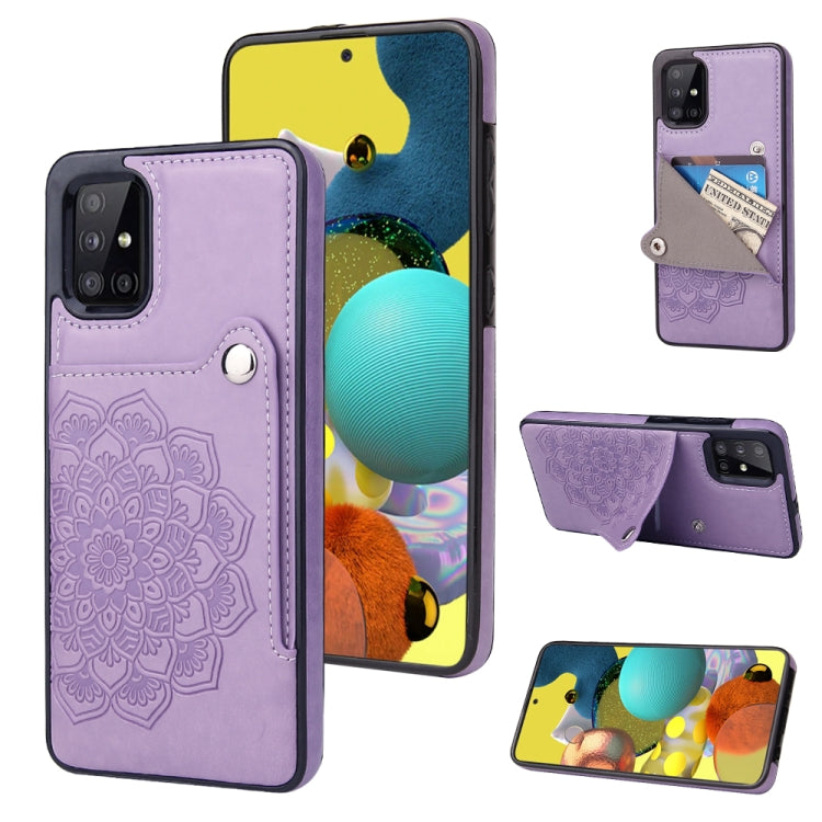 For Samsung Galaxy A71 Embossed Pattern PU + TPU Protective Case with Holder & Wallet & Card Slots