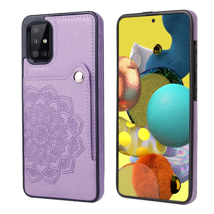 For Samsung Galaxy A71 Embossed Pattern PU + TPU Protective Case with Holder & Wallet & Card Slots