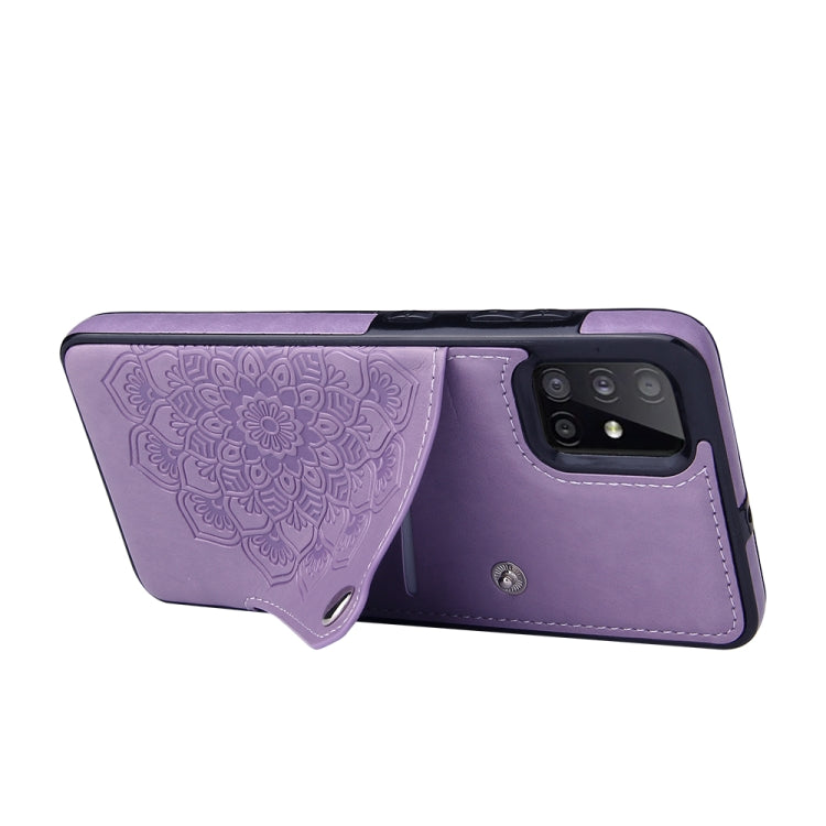 For Samsung Galaxy A71 Embossed Pattern PU + TPU Protective Case with Holder & Wallet & Card Slots